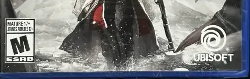 Assassin's Creed Rogue Remastered, the ESRB box on its front