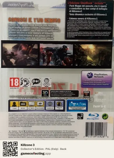 Killzone 3 PlayStation 3, Italy box back