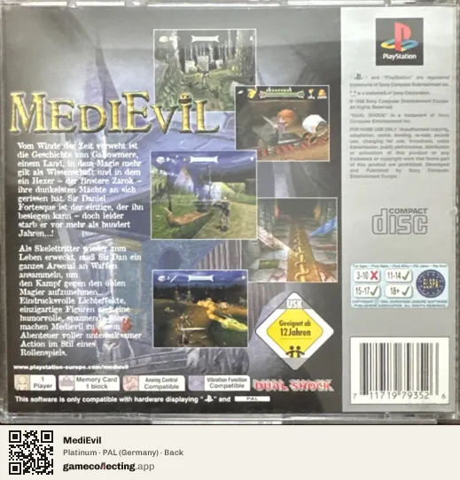 MediEvil PlayStation, Germany box back