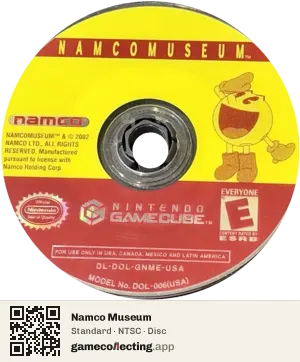 Namco Museum Nintendo GameCube, NTSC disc