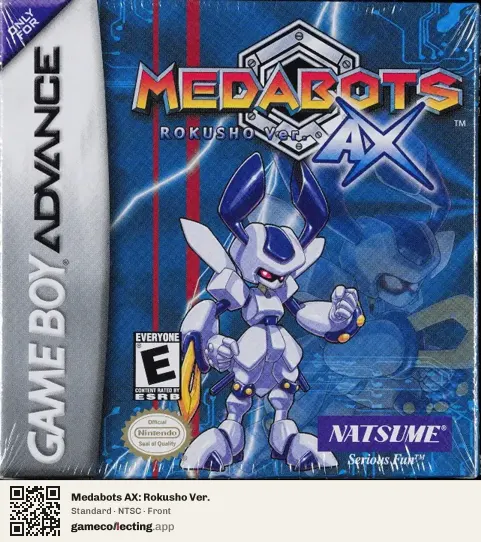 Medabots AX: Rokusho Ver. Game Boy Advance, NTSC box front