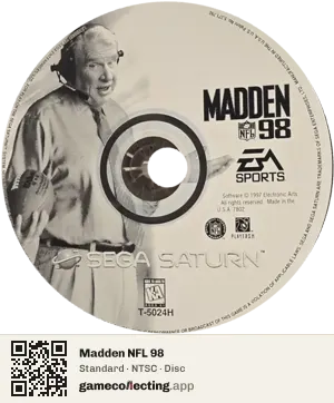 Madden NFL 98 Sega Saturn, NTSC disc