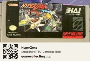 HyperZone Super Nintendo Entertainment System, NTSC cartridge label