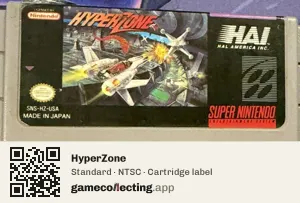HyperZone Super Nintendo Entertainment System, NTSC cartridge label