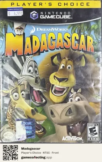 Madagascar Nintendo GameCube, NTSC box front