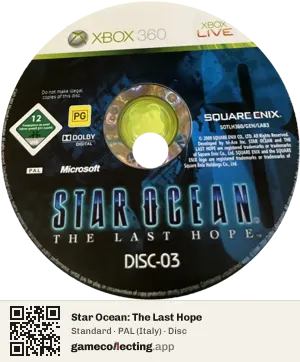 Star Ocean: The Last Hope Xbox 360, PAL disc