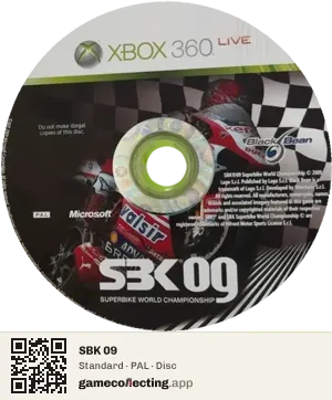 SBK 09 Xbox 360, PAL disc