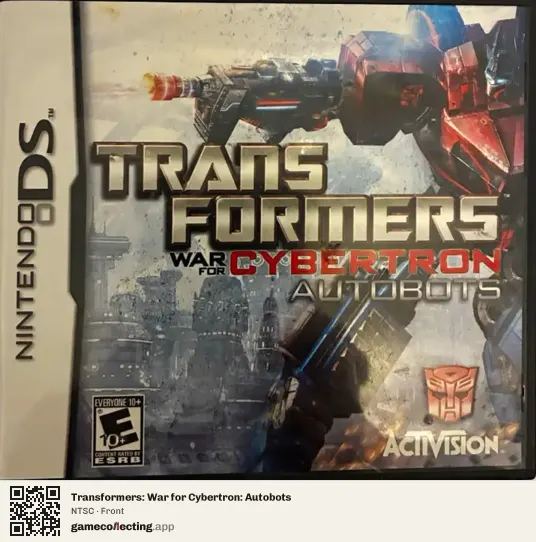 Transformers: War for Cybertron: Autobots Nintendo DS, NTSC box front