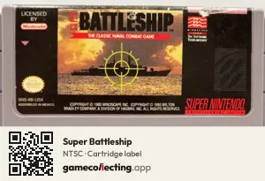 Super Battleship Super Nintendo Entertainment System, NTSC cartridge label