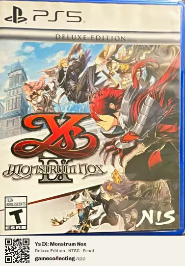 Ys IX: Monstrum Nox PlayStation 5, NTSC box front
