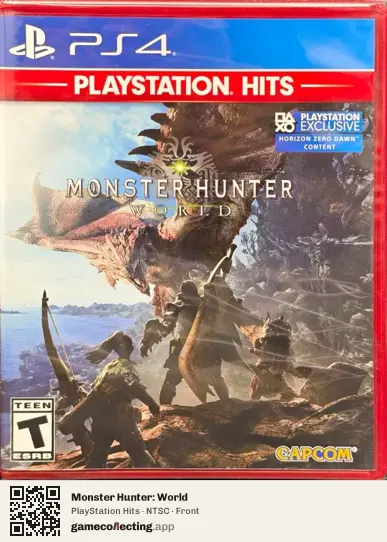 Monster Hunter: World PlayStation 4, NTSC box front