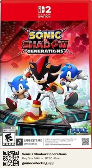 Sonic X Shadow Generations Nintendo Switch 2, NTSC box front