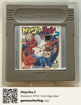 Ninja Boy 2 Game Boy, NTSC cartridge label