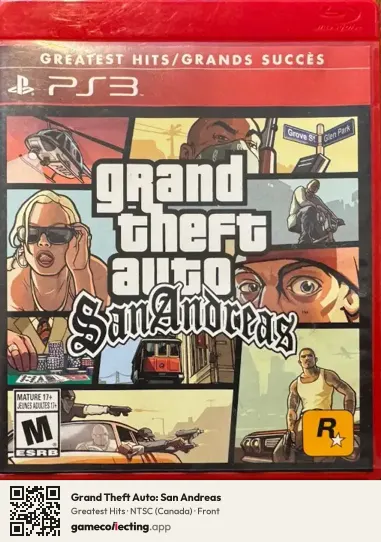 Grand Theft Auto: San Andreas PlayStation 3, Canada box front