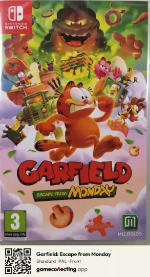 Garfield: Escape from Monday Nintendo Switch, PAL box front