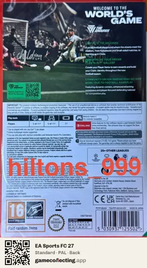 EA Sports FC 27 Nintendo Switch 2, PAL box back
