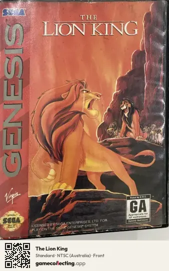 The Lion King Sega Mega Drive / Genesis, Australia box front