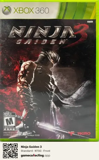 Ninja Gaiden 3 Xbox 360, NTSC box front