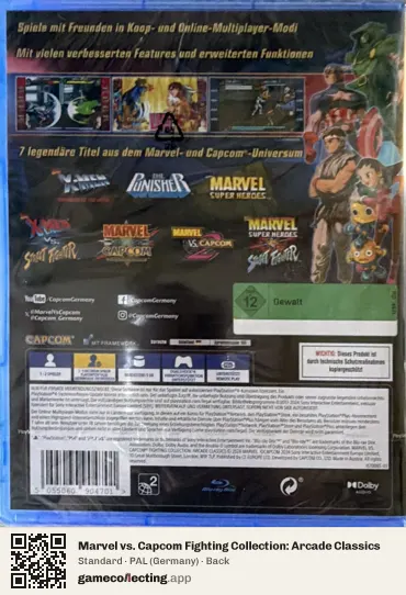 Marvel vs. Capcom Fighting Collection: Arcade Classics PlayStation 4, Germany box back