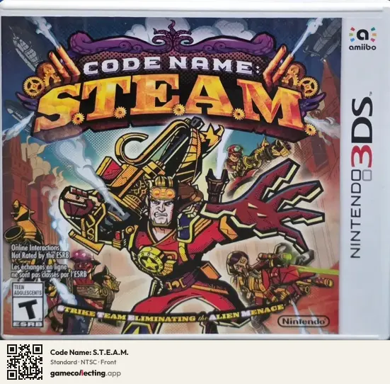 Code Name: S.T.E.A.M. Nintendo 3DS, NTSC box front
