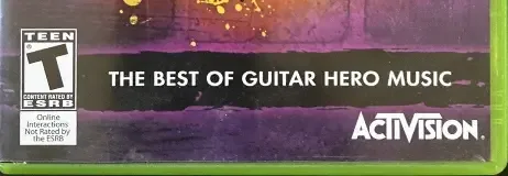 Guitar Hero: Smash Hits, the ESRB box on its front