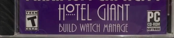 Hotel Giant, the ESRB box on its front