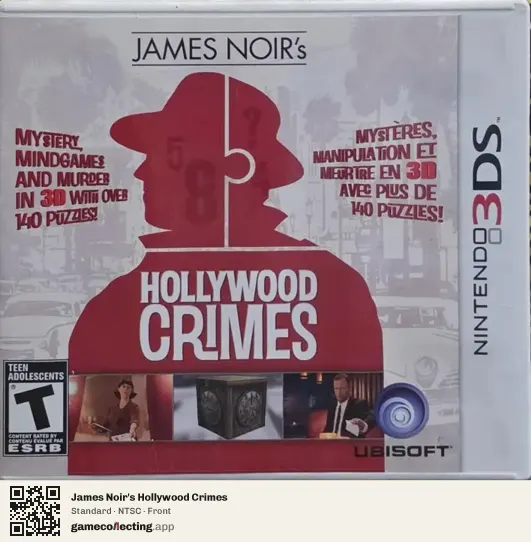 James Noir's Hollywood Crimes Nintendo 3DS, NTSC box front