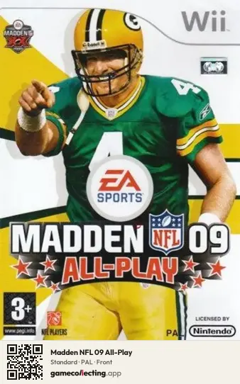 Madden NFL 09 All-Play Nintendo Wii, PAL box front