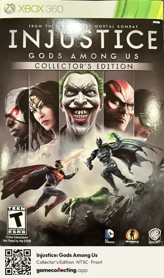 Injustice: Gods Among Us Xbox 360, NTSC box front