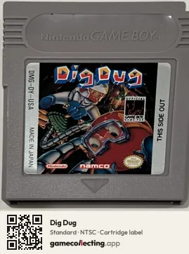 Dig Dug Game Boy, NTSC cartridge label
