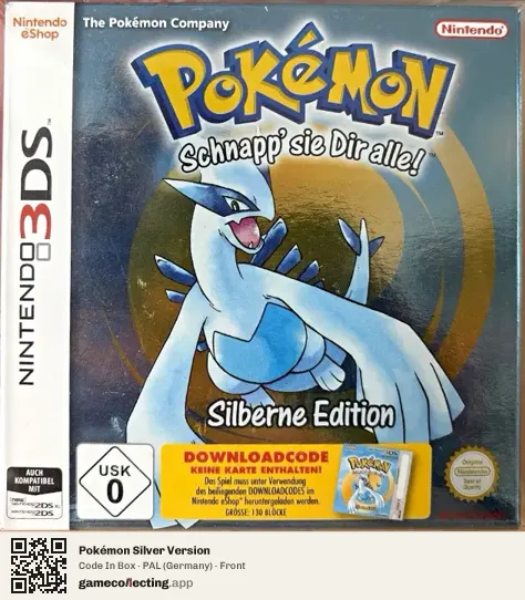 Pokémon Silver Version Nintendo 3DS, Germany box front