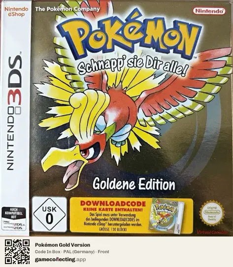 Pokémon Gold Version Nintendo 3DS, Germany box front