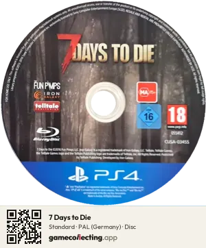 7 Days to Die PlayStation 4, PAL disc