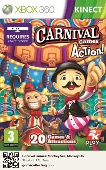 Carnival Games: Monkey See, Monkey Do Xbox 360, PAL box front