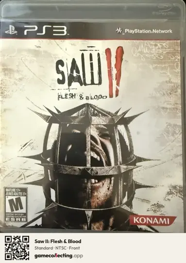 Saw II: Flesh & Blood PlayStation 3, NTSC box front
