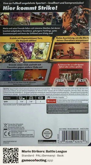 Mario Strikers: Battle League Nintendo Switch, Germany box back