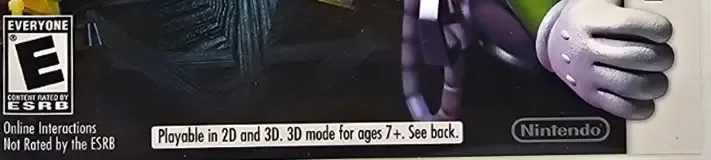 Luigi's Mansion 2, the ESRB box on its front
