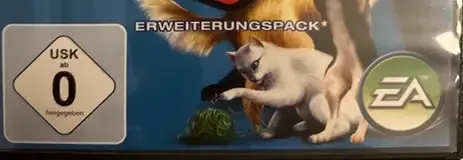 The Sims 2: Pets, the USK square on its front