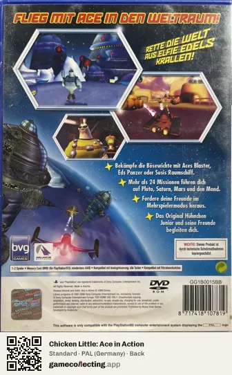 Chicken Little: Ace in Action PlayStation 2, Germany box back