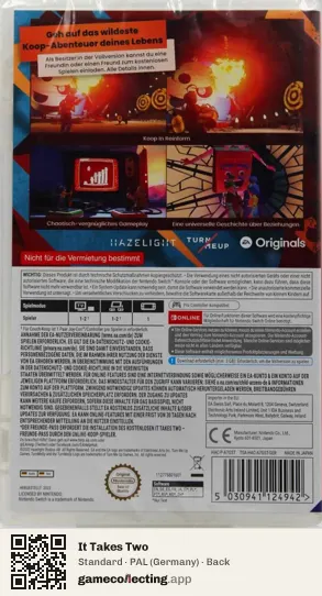 It Takes Two Nintendo Switch, Germany box back