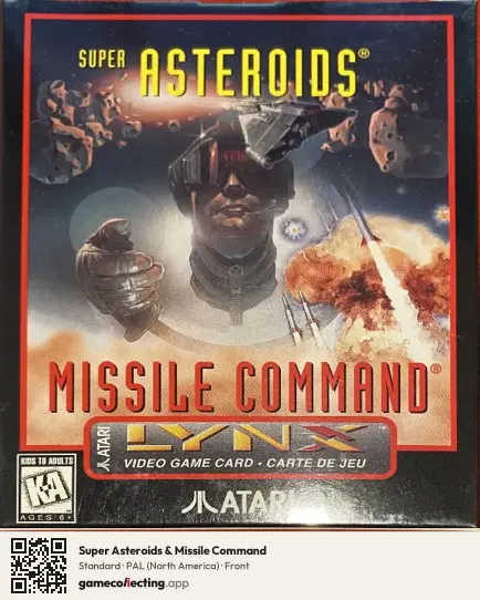 Super Asteroids & Missile Command Atari Lynx, North America box front