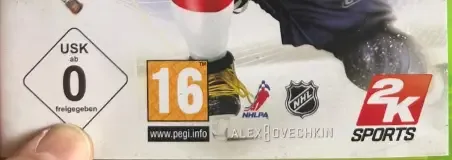 NHL 2K10, the USK square on its front
