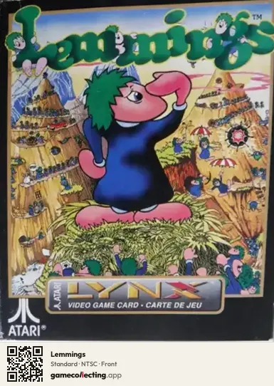 Lemmings Atari Lynx, NTSC box front