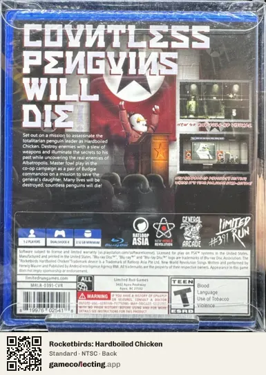 Rocketbirds: Hardboiled Chicken PlayStation 4, NTSC box back