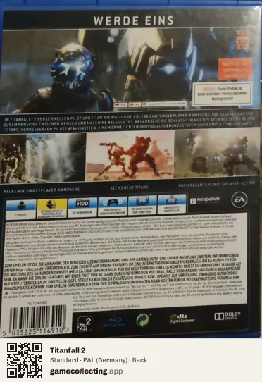 Titanfall 2 PlayStation 4, Germany box back