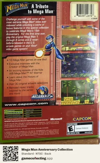 Mega Man Anniversary Collection Xbox, NTSC box back