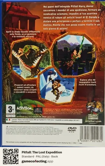 Pitfall: The Lost Expedition PlayStation 2, Italy box back