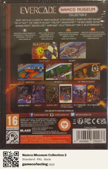 Namco Museum Collection 2 Evercade, PAL box back