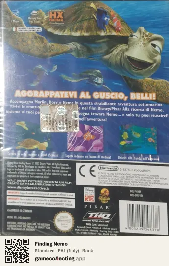 Finding Nemo Nintendo GameCube, Italy box back