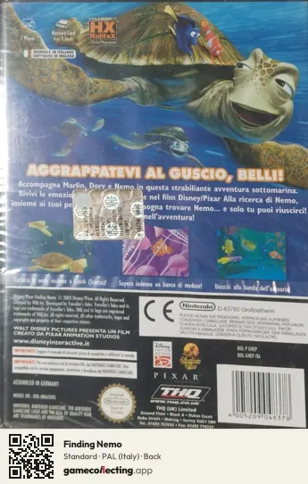 Finding Nemo Nintendo GameCube, Italy box back